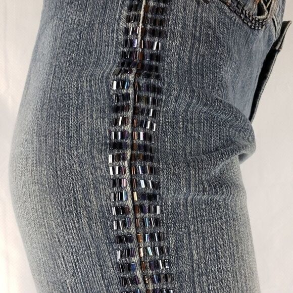 Express Boot Cut Jeans with Beaded Legs, 5/6 - Picture 3 of 6
